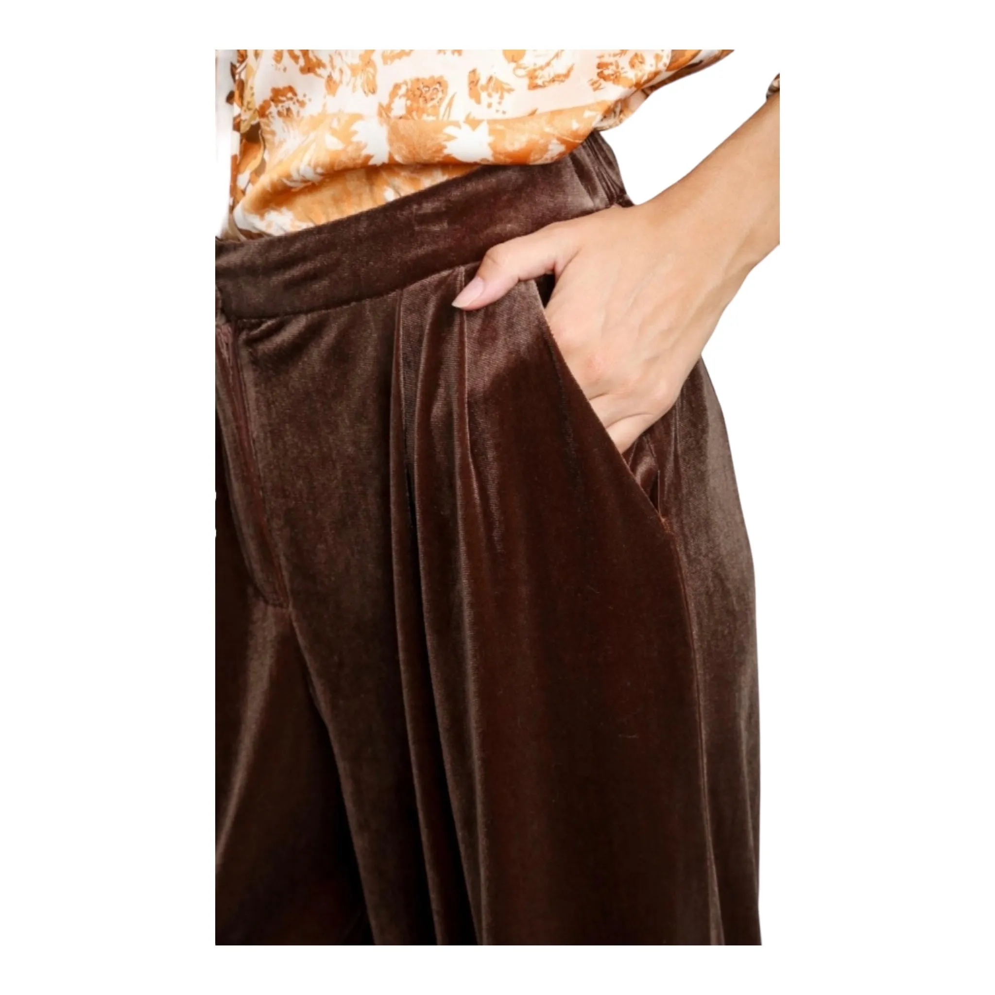 Velvet Wide Leg Pants