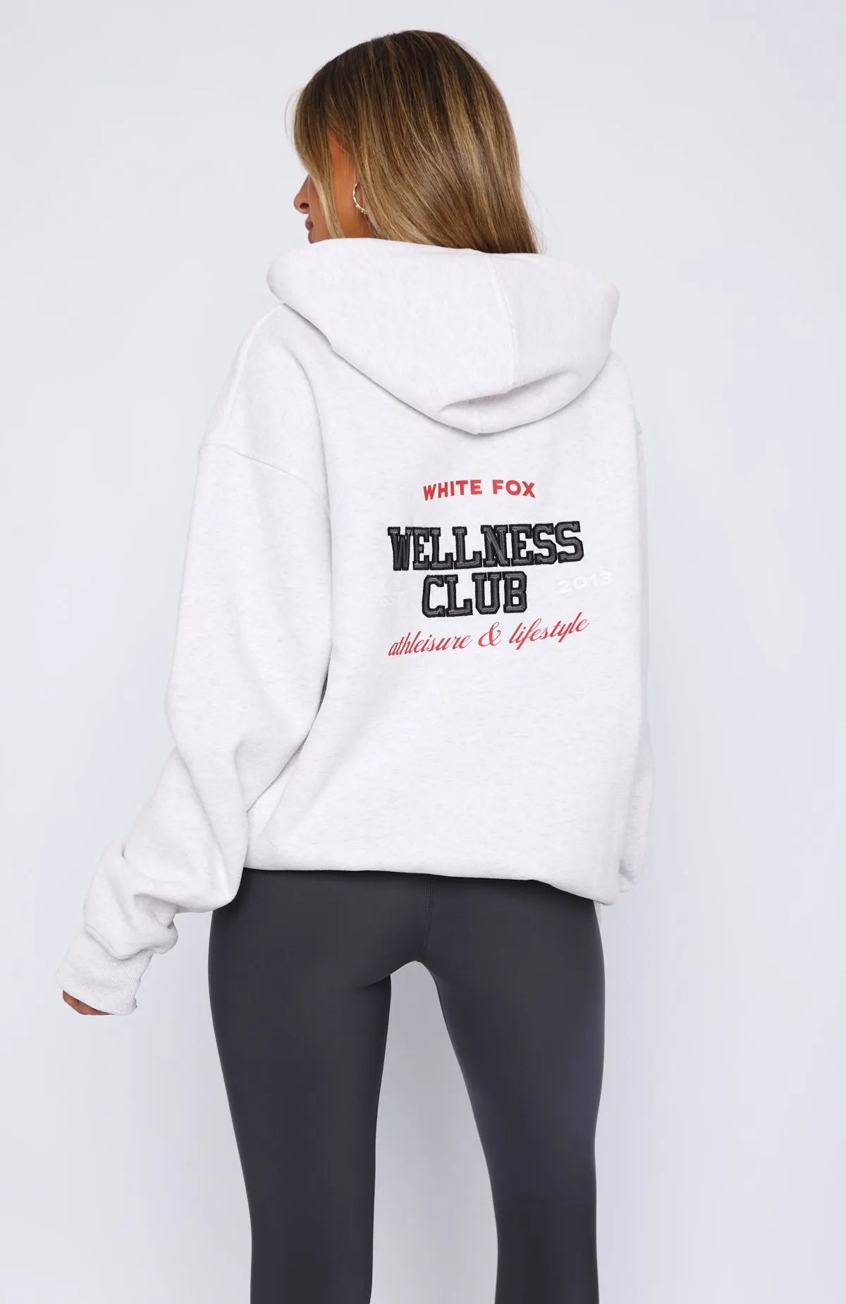 Wellness Club Oversized Hoodie Grey Marle