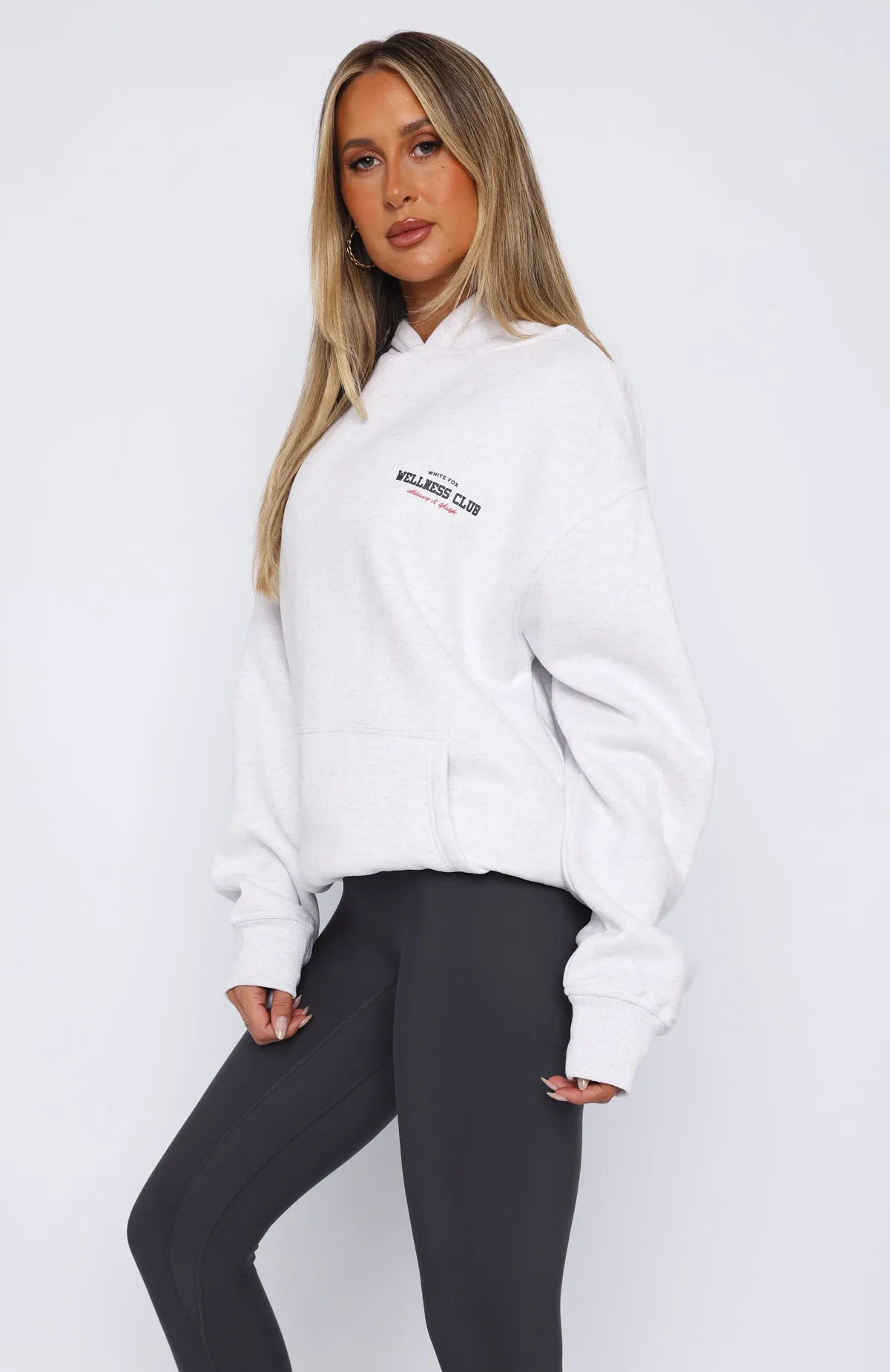 Wellness Club Oversized Hoodie Grey Marle