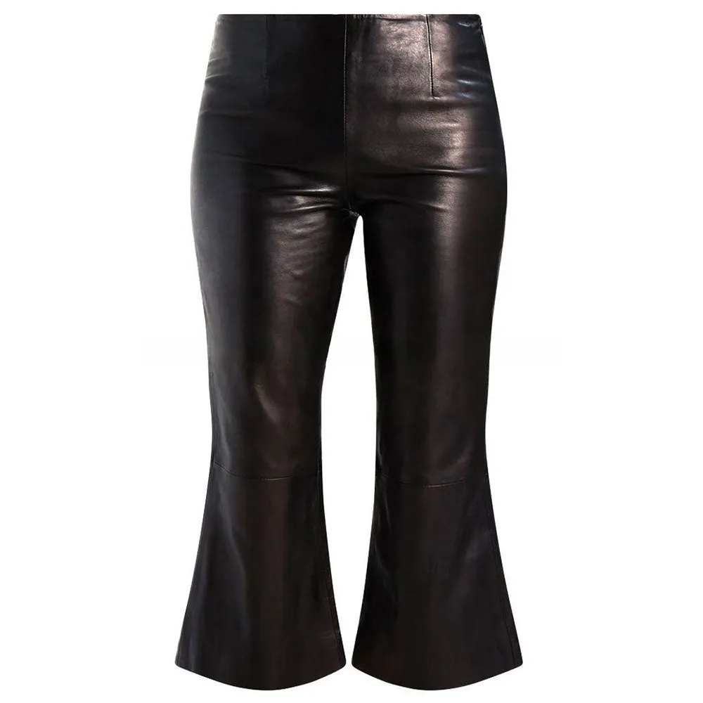 Women's Leather Flare Pants - Susy