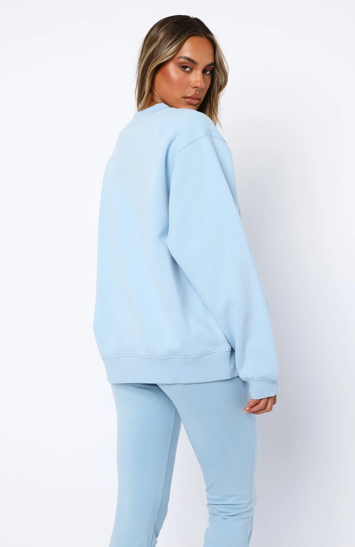 You're Worth It Oversized Sweater Blue